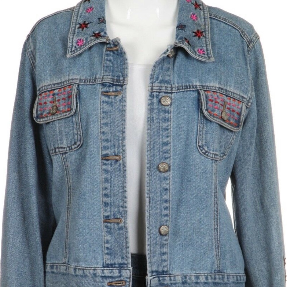 So Blue Sigrid Oslen Denim Jacket Embroidered - image 1